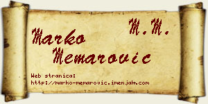 Marko Memarović vizit kartica